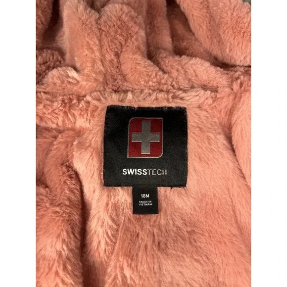 Swiss Tech Toddler Heavyweight Puffer Jacket Size 18m / Purple & Green Multic - Picture 12 of 15